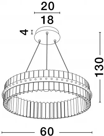 LED stmievateľný platinum zlatý moderný luster Kezo-60