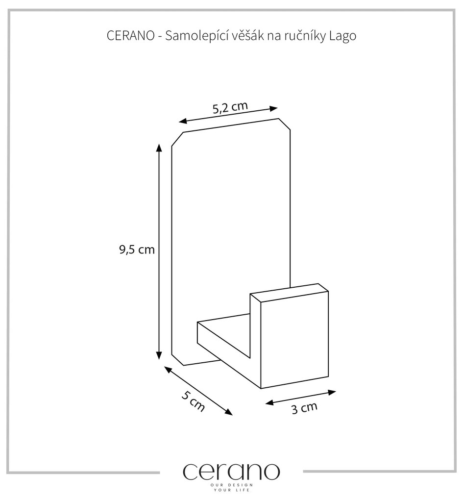 CERANO - Samolepiaci vešiak na uteráky Lago - chróm, CER-CER-479383