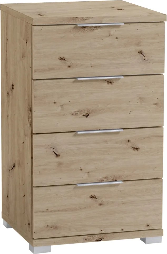 Nočný stolík/skrinka so 4 zásuvkami Smilla, výška 79 cm, dub artisan