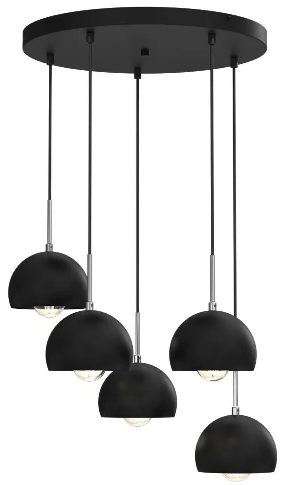 Luster na lanku COOL 5xE27/60W/230V čierna