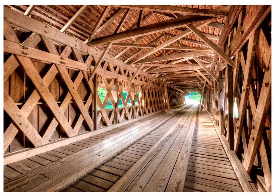 Artgeist Fototapeta - Wooden Bridge Veľkosť: 200x140, Verzia: Premium