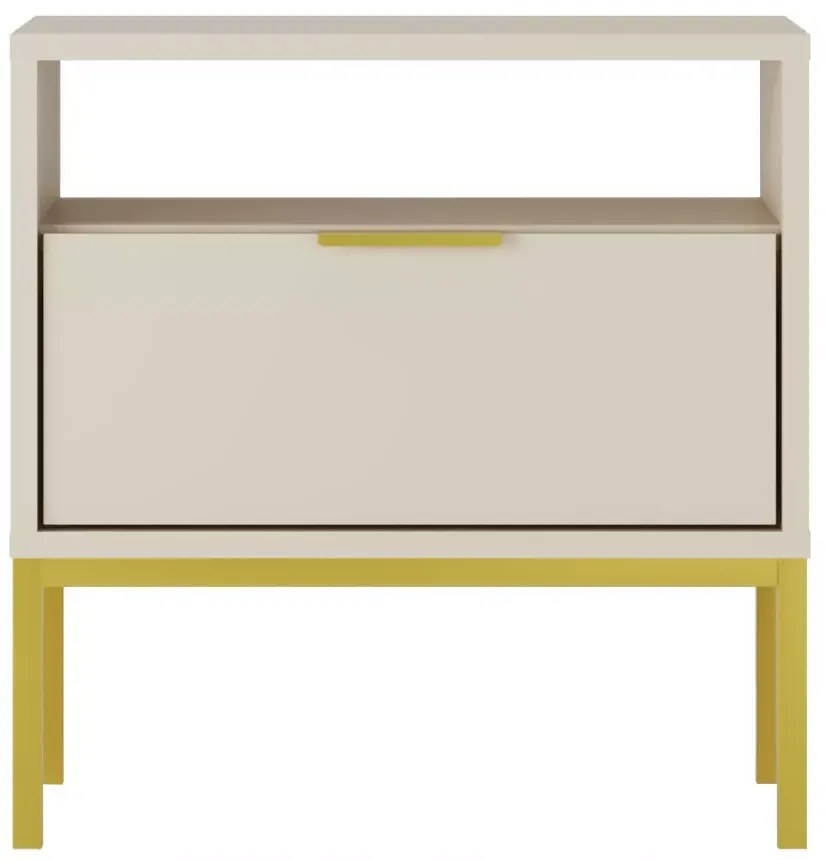 Nočný stolík Austin kašmír/zlatý