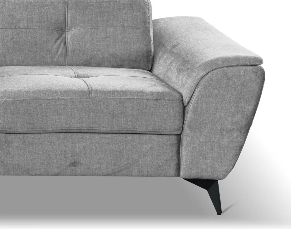 Rohová sedacia súprava Sergio, svetlo šedá látka, ľavý roh