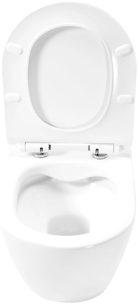 Rea Carter, závesné Rimless WC 49 x 37 cm vrátane duroplastového sedátka s pomalým zatváraním, biela, REA-C1400