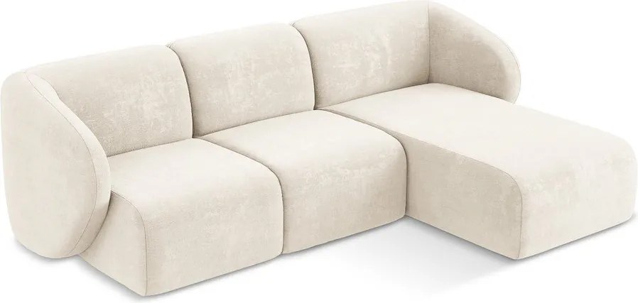 Béžová ženilková rohová pohovka (pravý roh/s leňoškou) Lani – Makamii