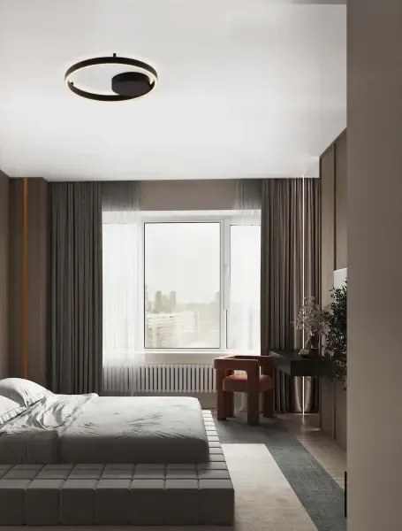 LED stmievateľne čierne dizajnové stropné svietidlo Hedra 40