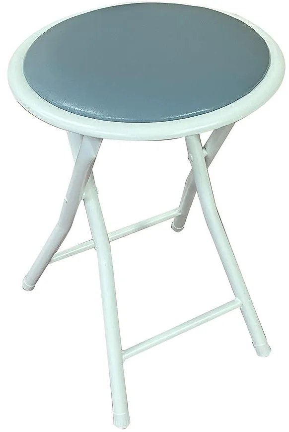 Skladacia taburetka DR-9-702 Mateo 10891 sivá/biela