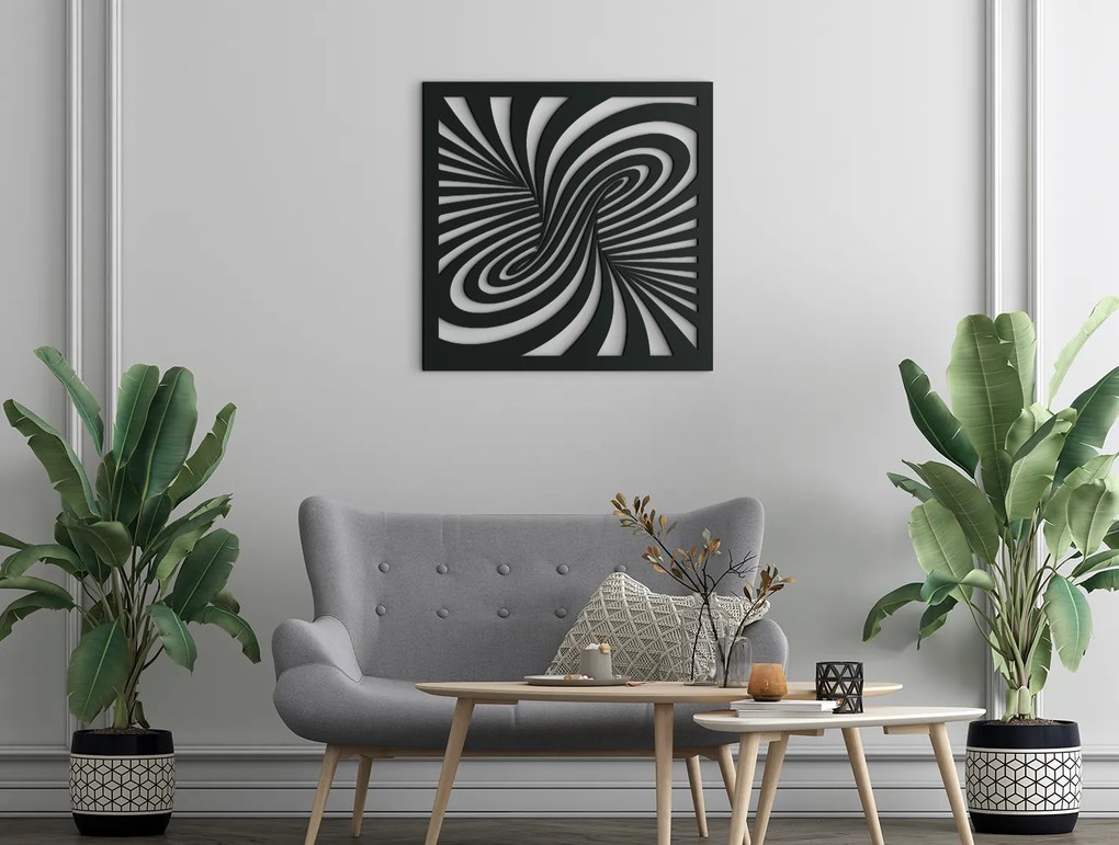 drevko Abstraktný obraz na stenu Lievik Rozmer obrazu: 32,5 x 32,5 cm, Farba dekorácie: Čierna