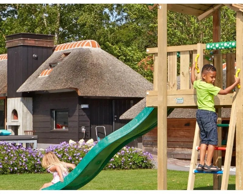 Ihrisko Jungle Shelter so šmykľavkou a modulom 2 Swing Frame 2.0