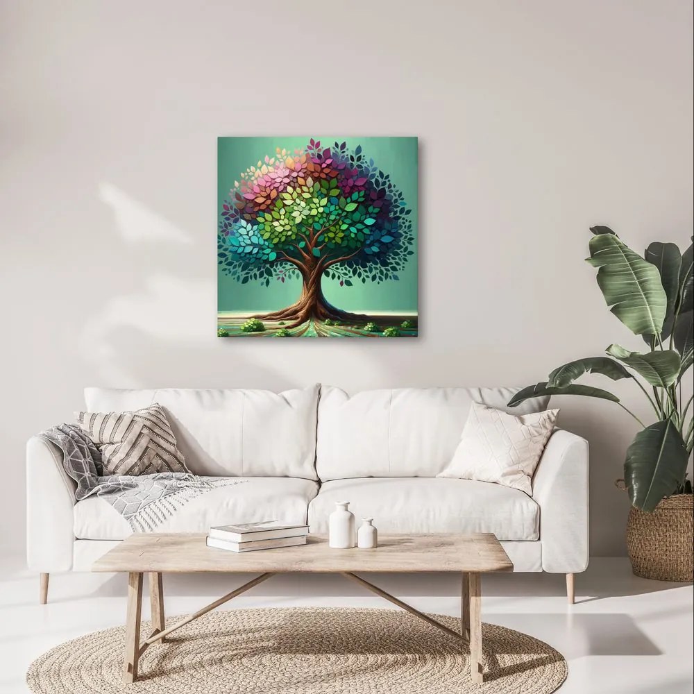 Obraz farebný strom života na plátne