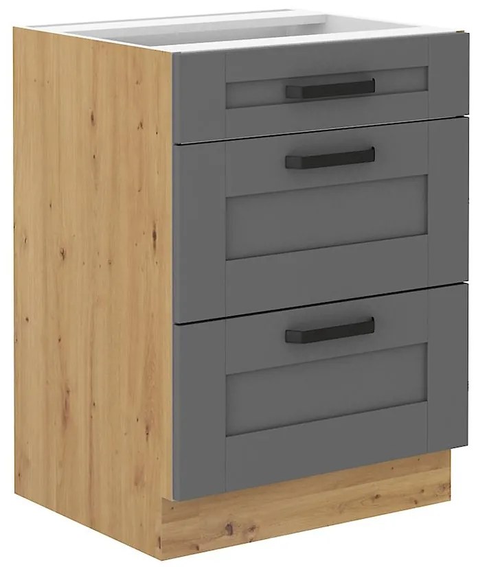 Kuchynská skrinka Luna dustgrey/artisan 60D 3S BB