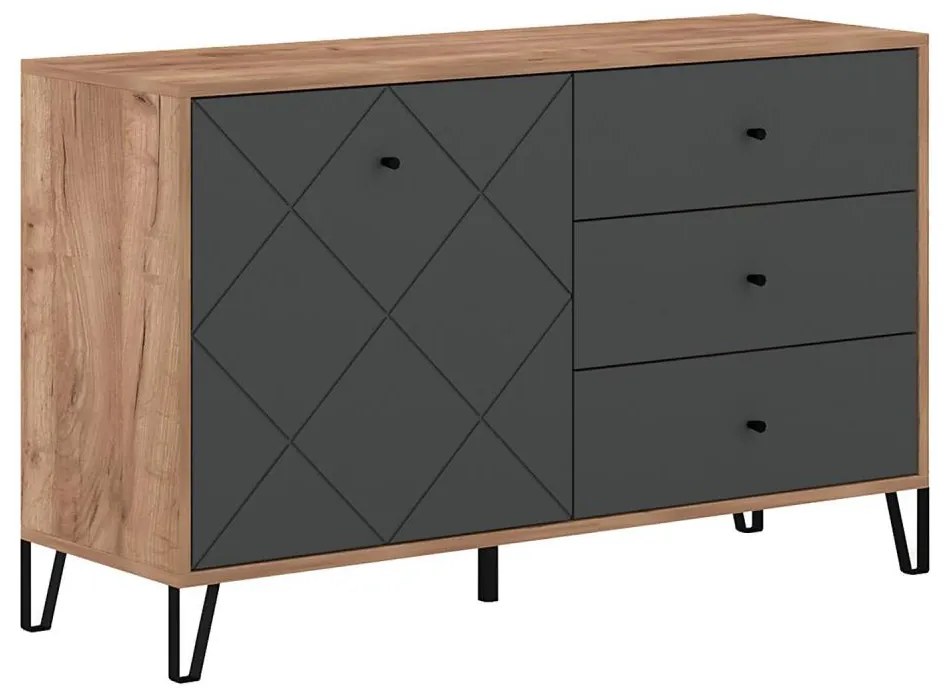 Komoda SULA dub craft/čierna