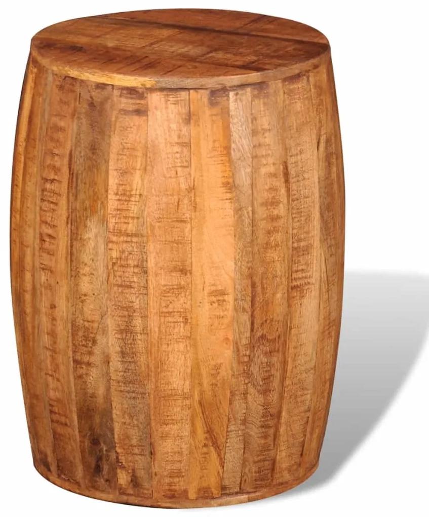 vidaXL Stolička v tvare bubna, surové mangové drevo