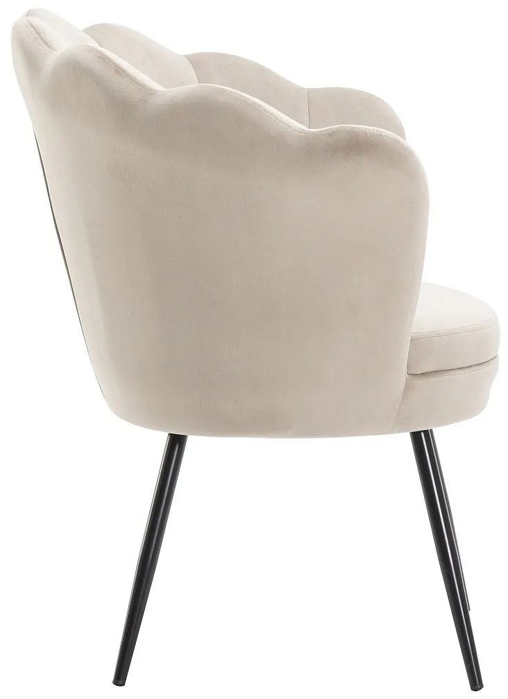 LuxuryForm DESIGN Kreslo FREY VELUR s čiernymi nohami - latte