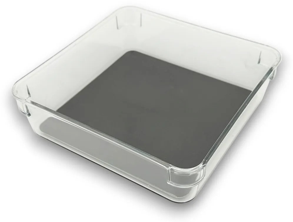 Organizér do šuplíku kuchyně i koupelny, příborník GREY 16 x 16 x 5 cm