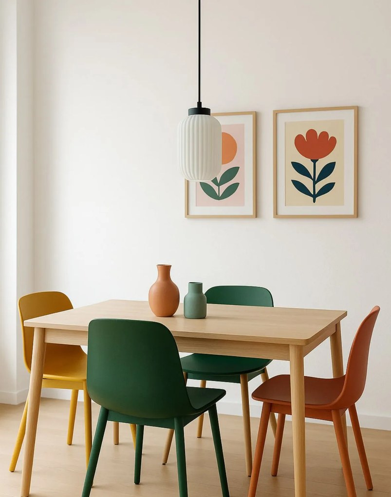 Závesná lampa ryhované tienidlo Vilar K-5730