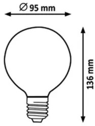 Rabalux LED Filament žiarovka číra G95 E27 7,2 W 806lm 2700K