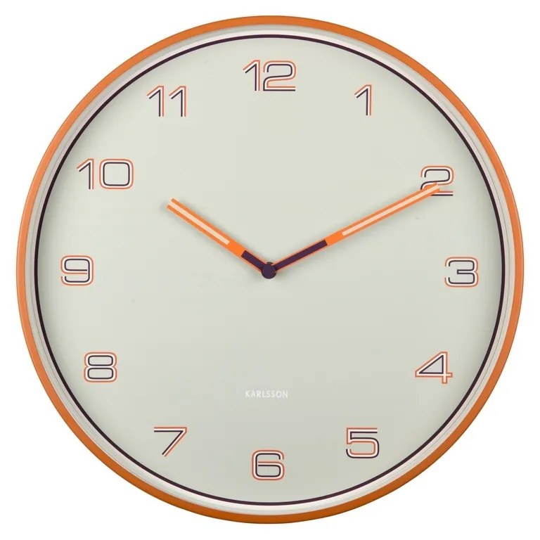 Dizajnové nástenné hodiny Karlsson 6013ORoranžové, priemer 40 cm