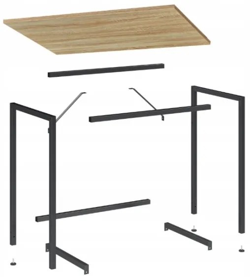 Set do pracovne stôl TAYLOR 80x50 cm dub sonoma + kreslo AVOLA VELVET kráľovsky modré