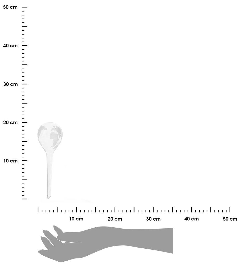Zavlažovacia guľa Globe, 20x6,5 cm, transparentná