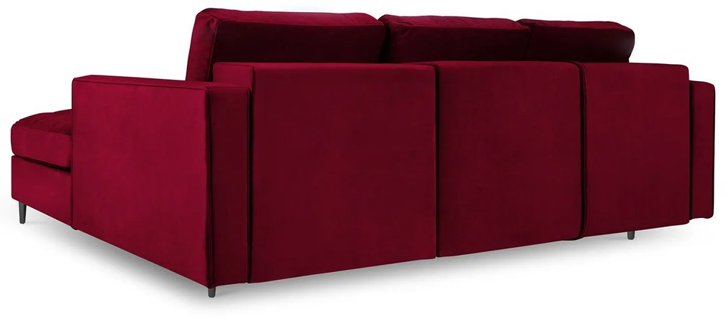 Rozkladacia zamatová pohovka s úložným priestorom Romeo pravý roh 240 × 175 × 96 cm