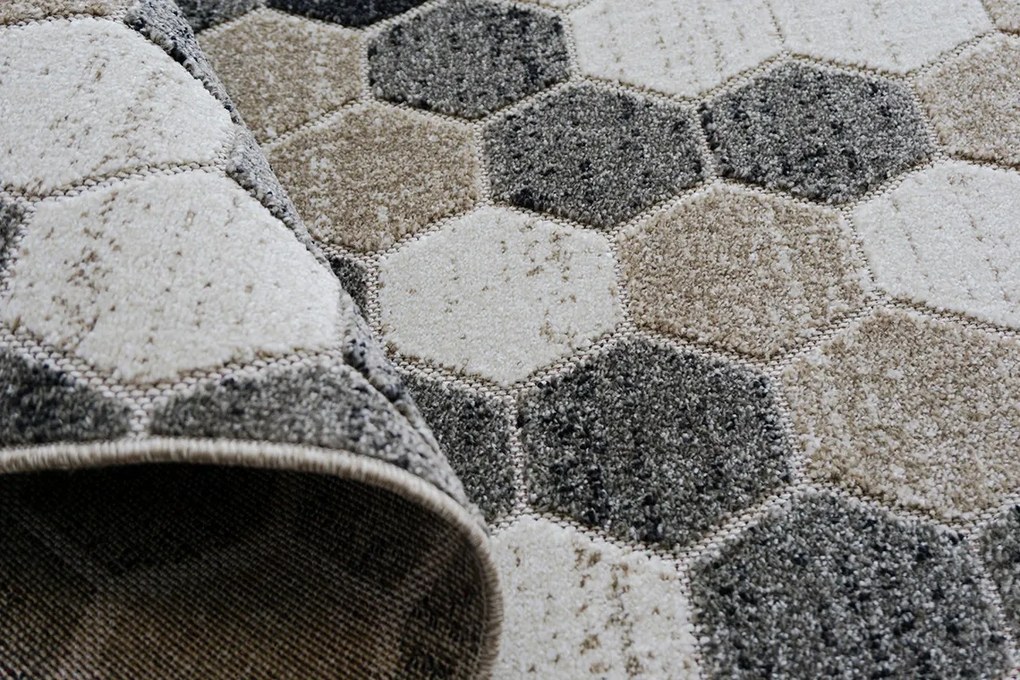 BE Koberec Lagos 1675 BEIGE – béžový sivý čierny obdĺžnikový Rozmer: 60x100 cm