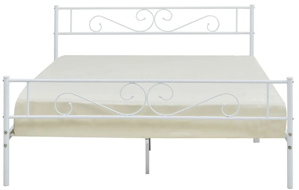 Kovová posteľ Bengrio 0601, Rozmer postele: 160x200, Farby:: biela