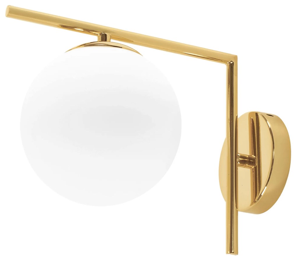Toolight Toolight, sklenená guľatá nástenná lampa APP674-1W, zlatá, OSW-05638