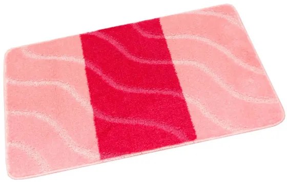 Kúpeľňový koberček FIORI ružový, pruhy / vlny