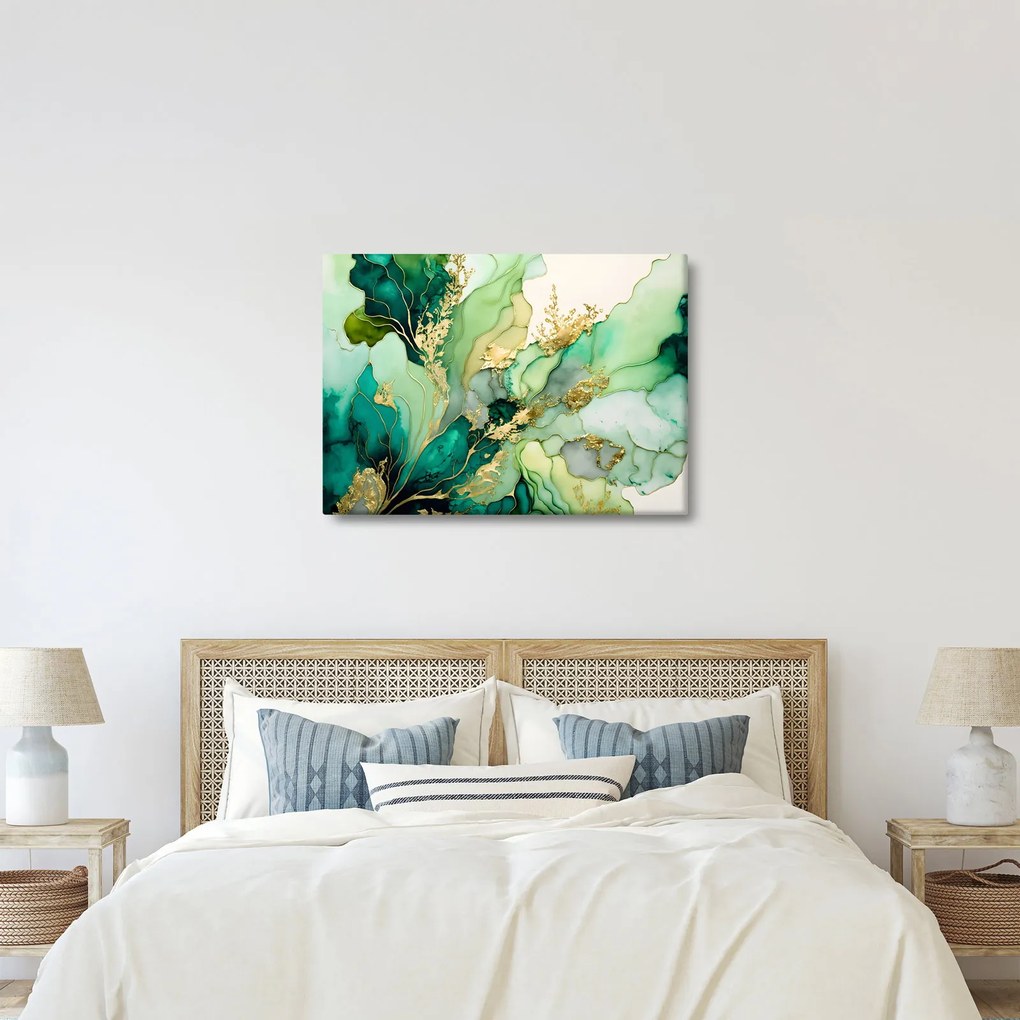 Obraz - Zelená abstrakcia (70x50 cm)