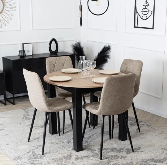 Vintino kreslo LIBRA tkanina -bežová farba, nohy sivé - vintino.sk