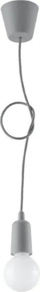 Sivé závesné svietidlo ø 5 cm Rene – Sollux
