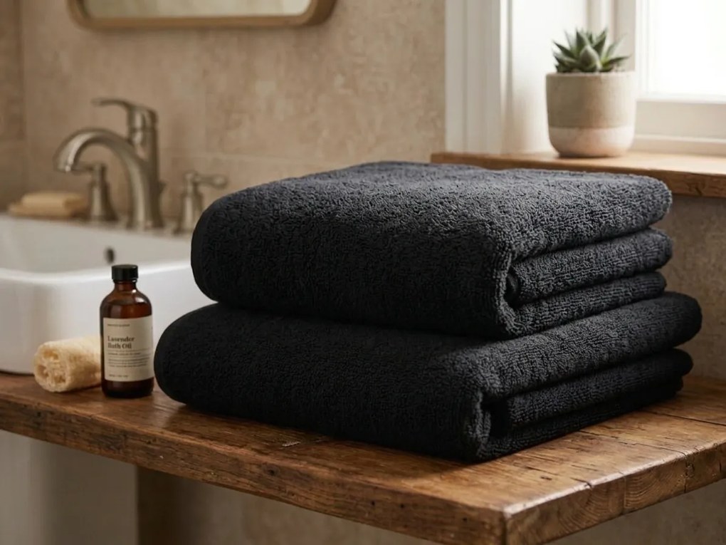 Osuška NORIELLE 70x140 cm čierna, 100% bavlna