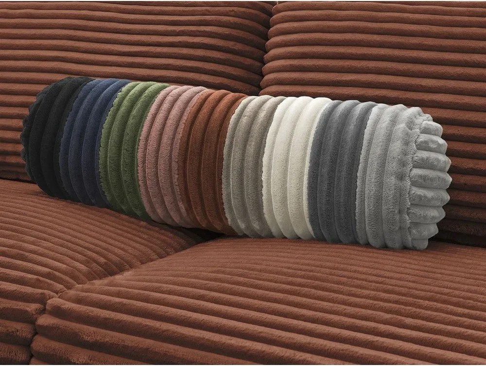 Oranžová menčestrová pohovka na každodenné spanie/rozkladacia 240 cm Hugo – Bobochic Paris