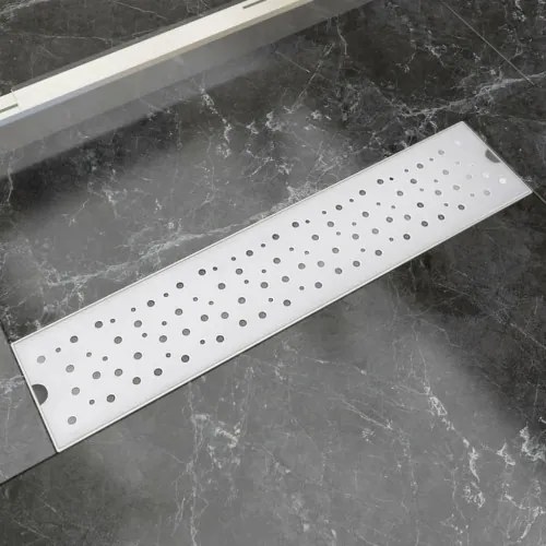 vidaXL Rovný sprchový odtok s bublinkami, 530x140 mm, nerezová oceľ-