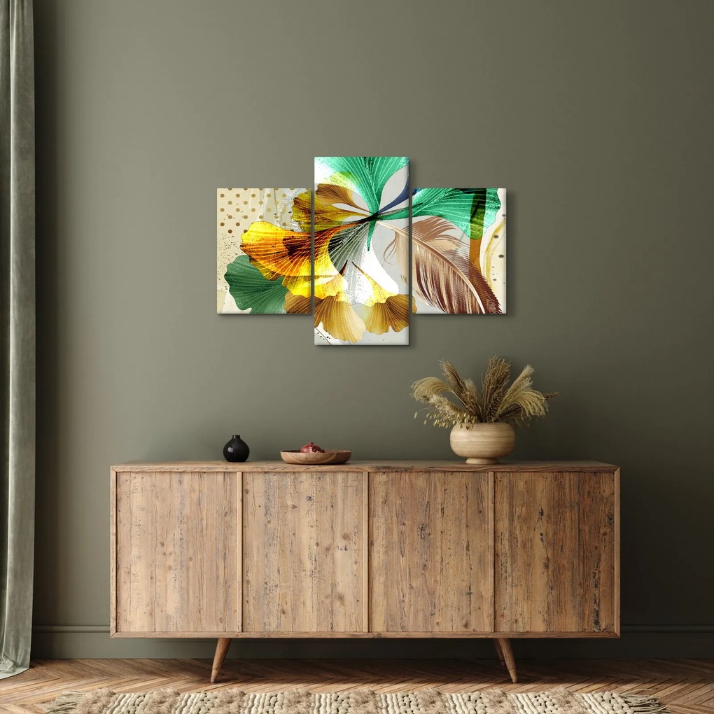 Obraz - Listy s pierkom (90x60 cm)