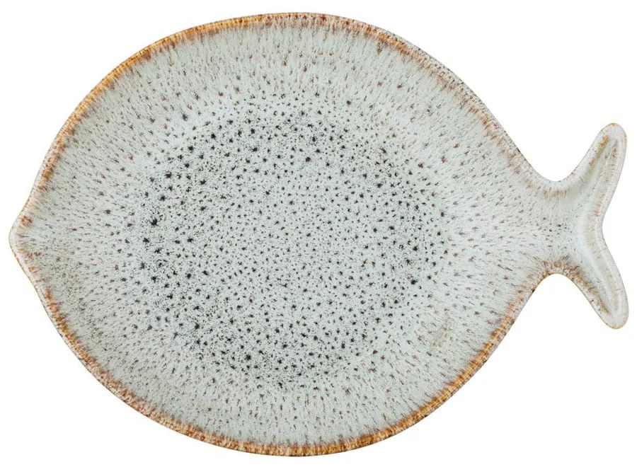 Modrý/béžový servírovací tanier z kameniny Fleur – Bloomingville