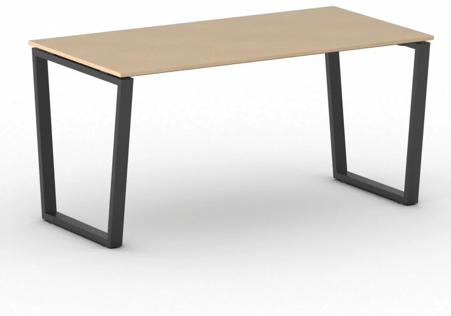 Kancelársky stôl PRIMO IMPRESS, čierna podnož, 1600 x 800 mm, buk