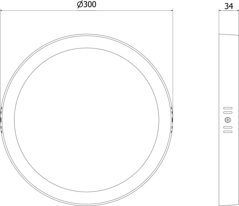 Mexen LDSR, LED stropné svietidlo, priemer 30 cm, 24W, neutrálna - 4000K, 1920 lm, čierna - L212-030-2440-70