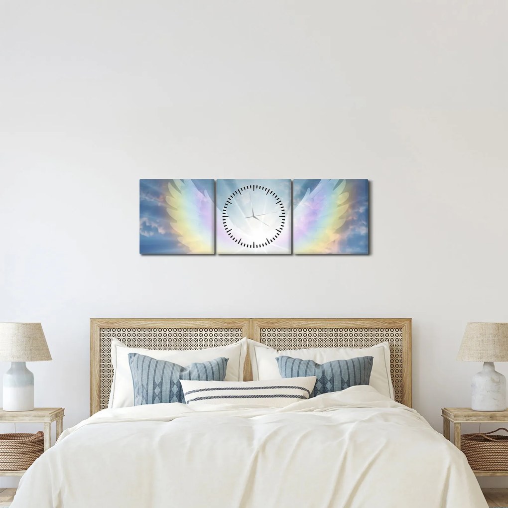 Obraz - Anjelská aura (s hodinami) (90x30 cm)