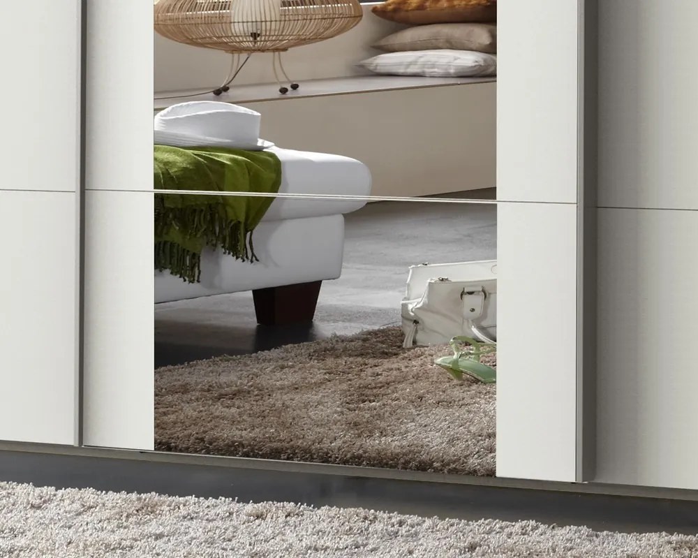 Šatníková skriňa Bern, šírka 313 cm/extra výška 236 cm, biela