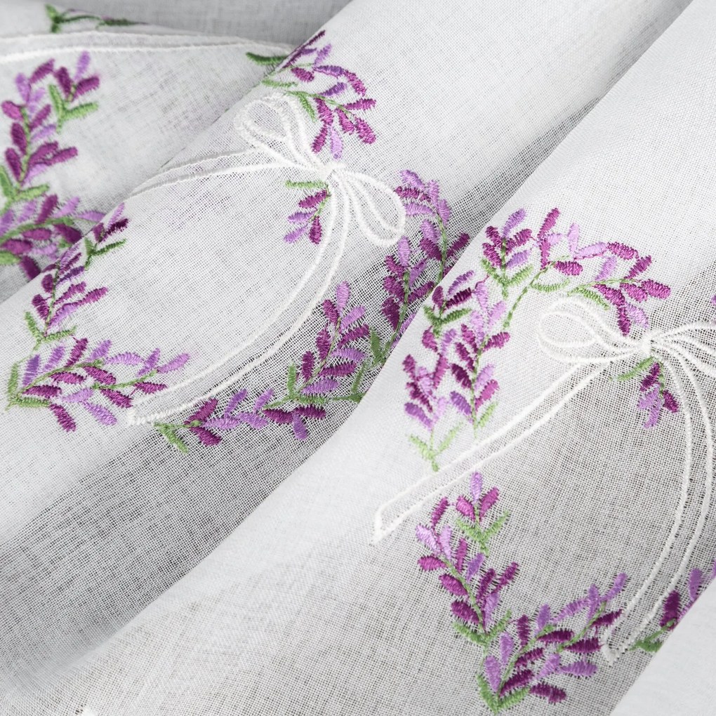 KRÁTKA ZÁCLONA NA PÚTKACH LAVENDER 145X40 CM KVETY