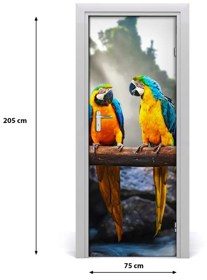 Samolepiace fototapety na dvere papagáj ara 75x205 cm