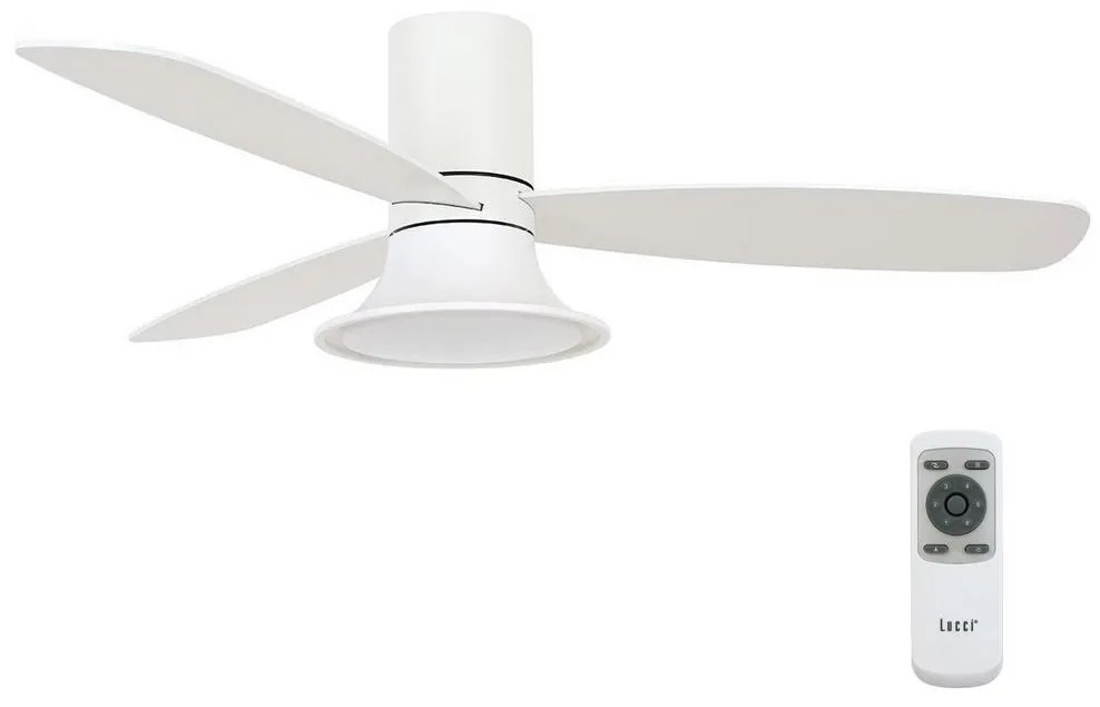 Lucci Air 210661-LED Stmievateľný ventilátor FLUSSO 1xGX53/18W/230V drevo/biela + DO
