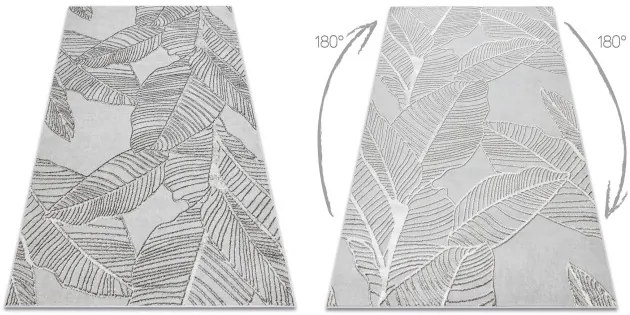 Koberec LIRA E1482 Listy štrukturálny, glamour - sivý