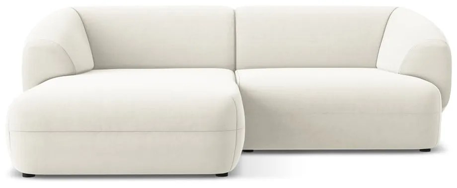 Biela zamatová rohová pohovka (ľavý roh) Moana – Makamii