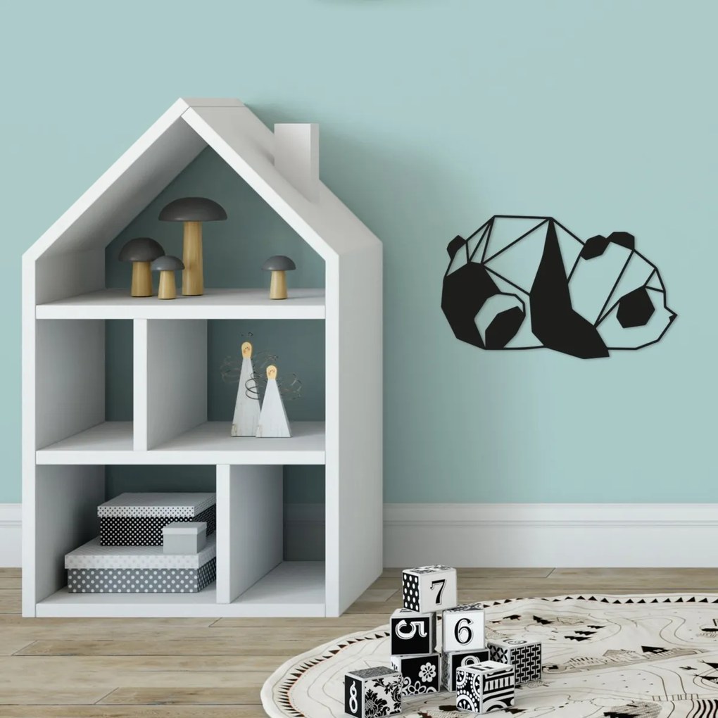 Nástenná dekorácia 52x31 cm PANDA čierna