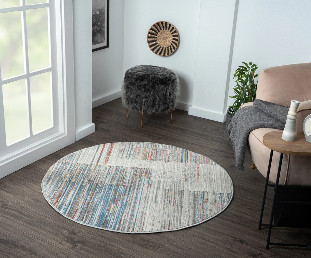 Kusový koberec My Colors CA60082 creme kruh, 120x120 (priemer) kruh, viacfarebná, chodba / predsieň, My Flair