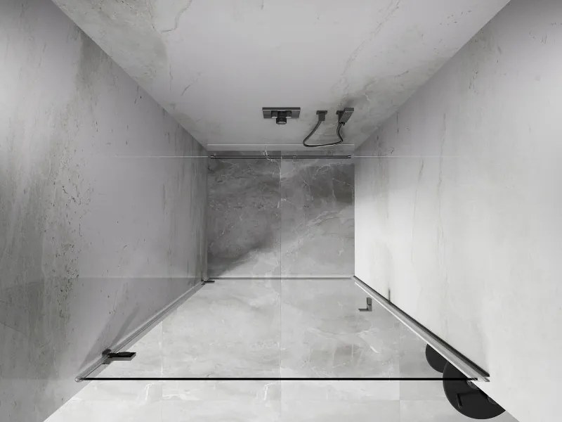 Mexen, Mexen Lunar-B Otočné ľavé sprchové dvere 95 cm, transparentné, brúsený nikel - 832-095-000-97-00-L