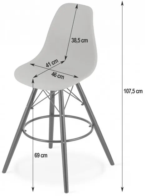 Set štyroch jedálenských stoličiek LAMAL - biele (čierne nohy) 4ks